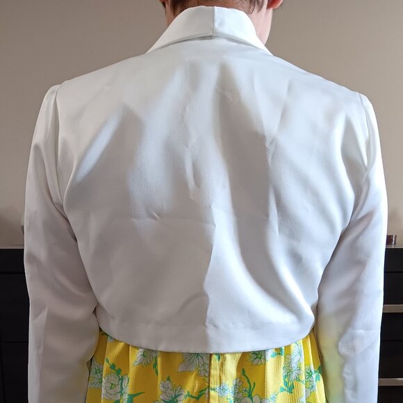 Vintage White Bolero Jacket Nu-Mode Toronto Canada Rhinestone Cuffs Formal 80s - Picture 2 of 3